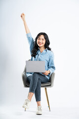 beautiful asian girl image on white background