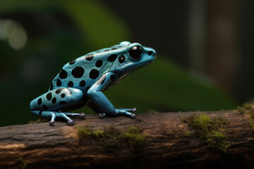 Poison Dart Frog on a Branch with Room for Copy, generative AI