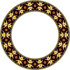 Vintage botanic garden stylish round frame geometry polygon kaleidoscope