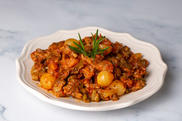 Turkish Traditional Roasted Meat Coban Kavurma
