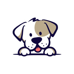 a clever, cute and adorable dog illustration logo