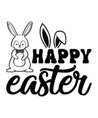 Happy Easter, Happy easter day shirt print template typography design for easter day easter Sunday rabbits vector bunny egg illustration art
