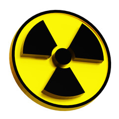 Fototapeta premium 3D rendering, Radiation icons sign, caution danger symbol