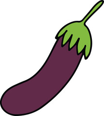 Eggplant drawing isolated