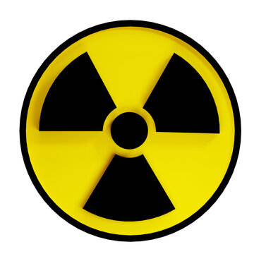3D rendering, Radiation icons sign, caution danger symbol