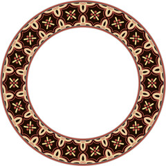 Vintage botanic garden stylish round frame curve cross flower kaleidoscope