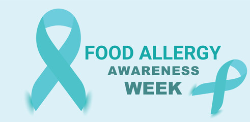 May is Food Allergy awareness week. Template for background, banner, card, poster. Vector illustration.