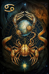 Cancer. Zodiac Sign. Astrological sign Generative AI
