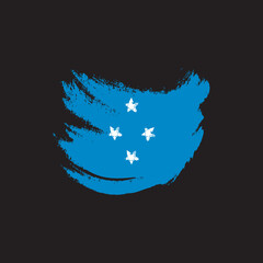 grunge background black Micronesia flag