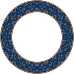 Vintage botanic garden round frame star cross line flower