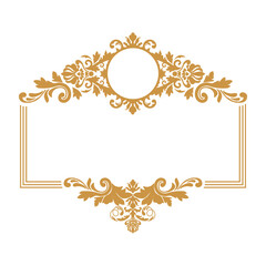 gold  damask pattern frame