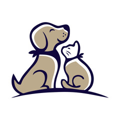 dog and cat logo vector