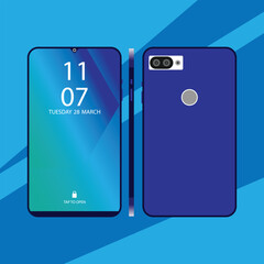 3d high quality Smartphone vector illustration, Realistic smartphone with white screen