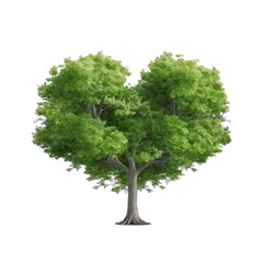 Fototapeta na wymiar Green heart shape tree. Illustration AI Generative.