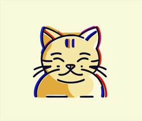 Cute Hand Drawn White cat Vector Illustration. Cute Cat sketch art illustration on ping Background. Simple Sketched Hare ideal for Cards, Posters, Wall Art. T shirts.