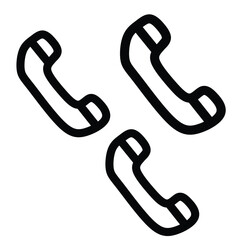 three phone icon vector. phone icon vector. icon vector. on white background