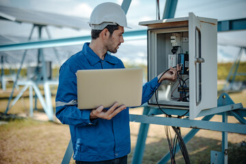 Solar electric installer and practitioner inspect electrical systems for appropriate wiring, polarity, grounding, and termination reliability. Following and adhering to safety protocols and procedures