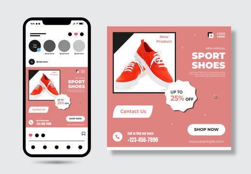 Sports Shoe Post Design Template