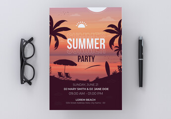 Summer Party Flyer Design Template