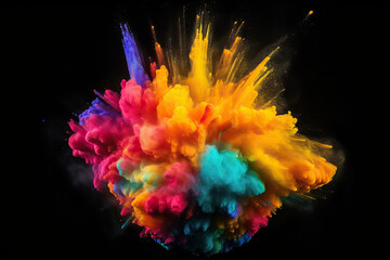Exploding Colored Powder. Generative AI