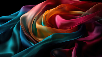 Colorful transparent silk texture. Genrative AI
