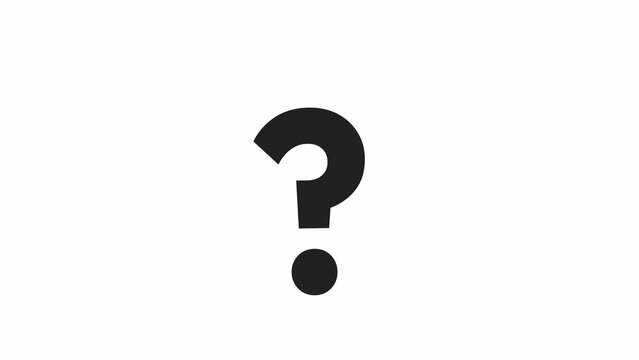 Animated mono question to exclaim. Express emotions marks. Black and white thin line icon 4K video footage for web design. Monochromatic isolated flat element animation with alpha channel transparency