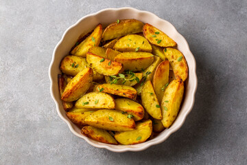 Baked spiced potatoes look delicious.