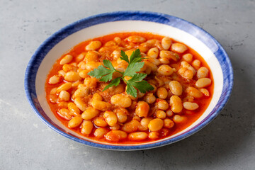 Traditional delicious Turkish food; dried bean. Turkish name; kuru fasulye yemegi