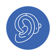 Hearing aid color line icon. Disability. Isolated vector element.