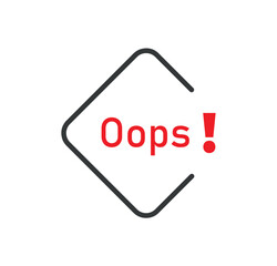 oops sign on white background