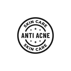 Anti acne label or anti acne stamp vector isolated in flat style. Best anti acne label vector for product packaging design element. Simple Anti acne stamp vector isolated.