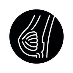 Breast anatomy olor line icon. Pictogram for web page