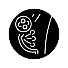 Mastitis breast olor line icon. Pictogram for web page