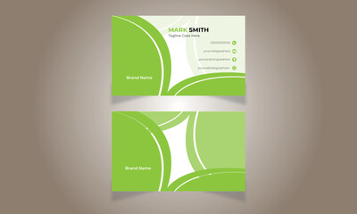 Creative Modern Business Card Design Template, visiting card green, Black and White Colors.