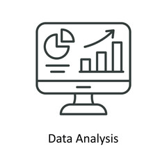 Fototapeta premium Data analysis Vector outline Icons. Simple stock illustration stock