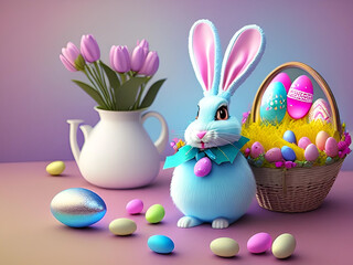 Cute Easter Bunny Background