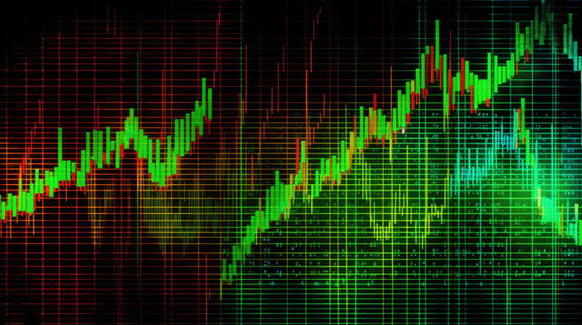 A green Trend Chart illustration, Generative AI
