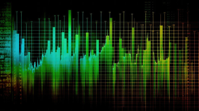 A green Trend Chart illustration, Generative AI