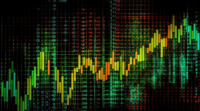 A green Trend Chart illustration, Generative AI