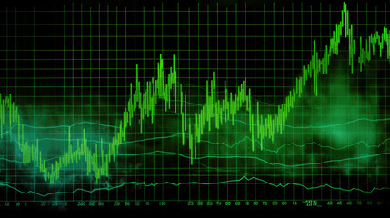 A green Trend Chart illustration, Generative AI