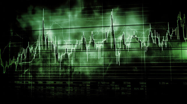 A green Trend Chart illustration, Generative AI