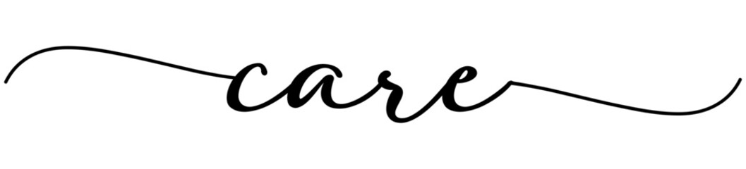 Care card. Hand drawn positive quote. Modern brush calligraphy. Isolated on white background