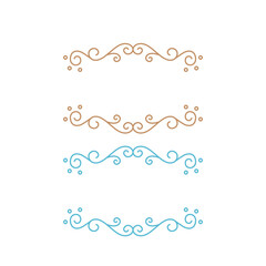 Wedding Day Ornamental Labels Set isolated On White