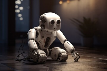 High tech robot vacuum cleaner effortlessly tidies up the space Generative AI