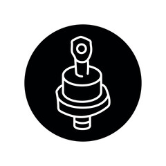 Power diode black line icon. Pictogram for web page