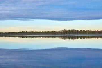 Fototapeta premium Beautiful shot of the Lake Sarkijarvi during the day in Northern Finland