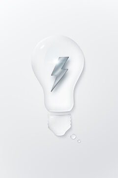 Lightning placed in light bulb shaped water drop