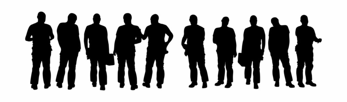 vector set of businessman silhouettes 