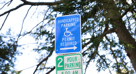 The handicap sign is a blue and white symbol of accessibility. It represents the need for...