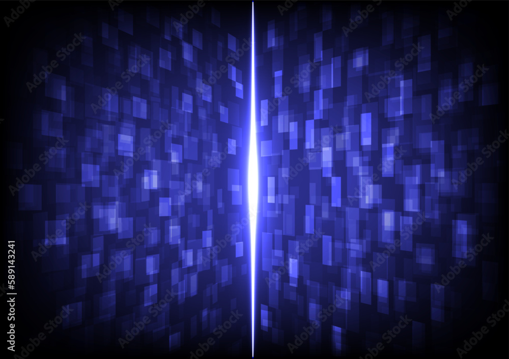 Poster abstract perspective background - futuristic technology square matrix overlapping several layers. in
